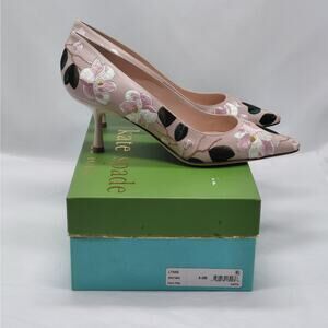 Kate Spade Lynne Pumps Size 8 Pale Pink Floral Embroidered Heels Wedding Party